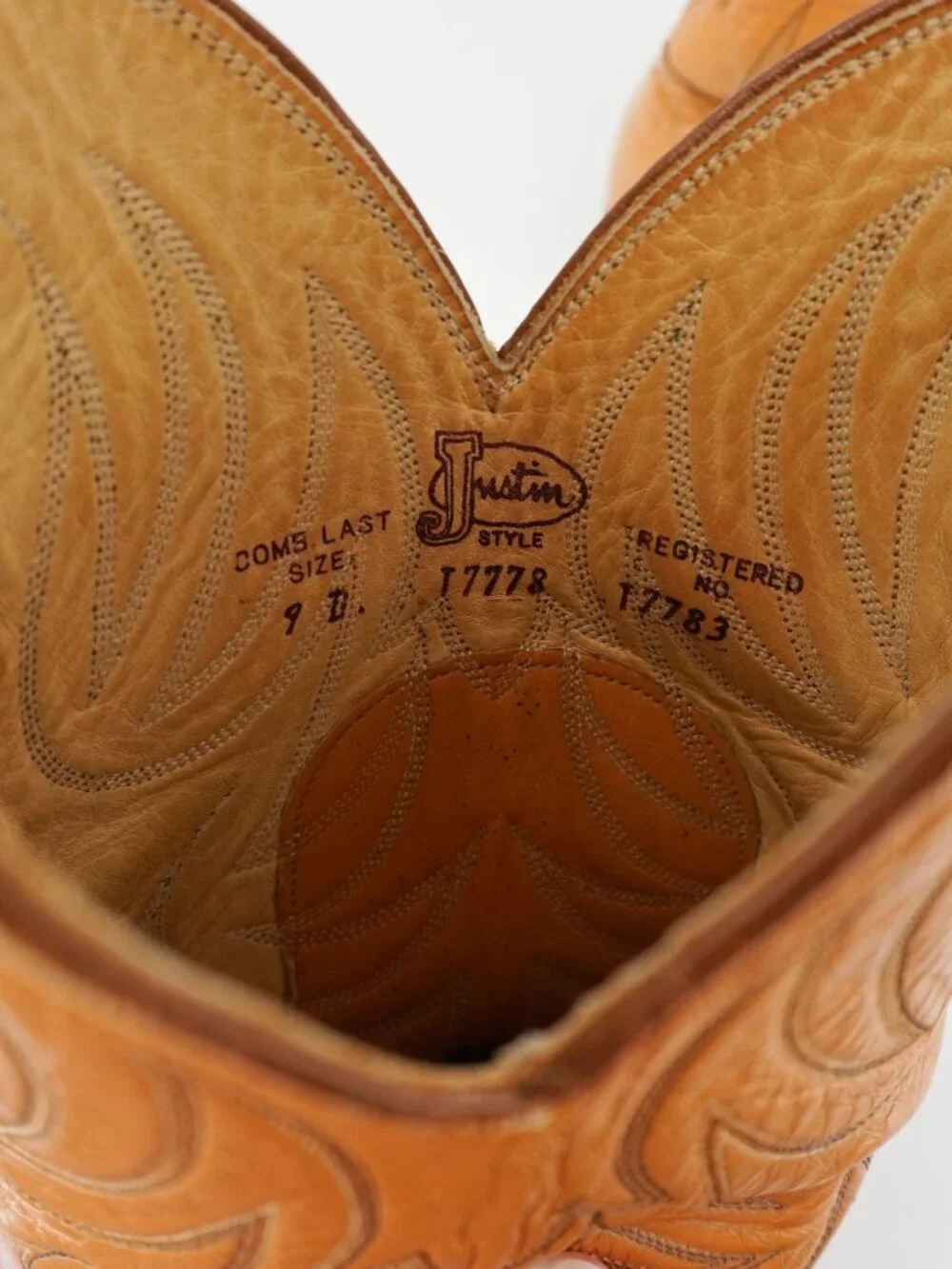 Share Justin Western Boots Brown Leather Style # T778 Men's Size 9D